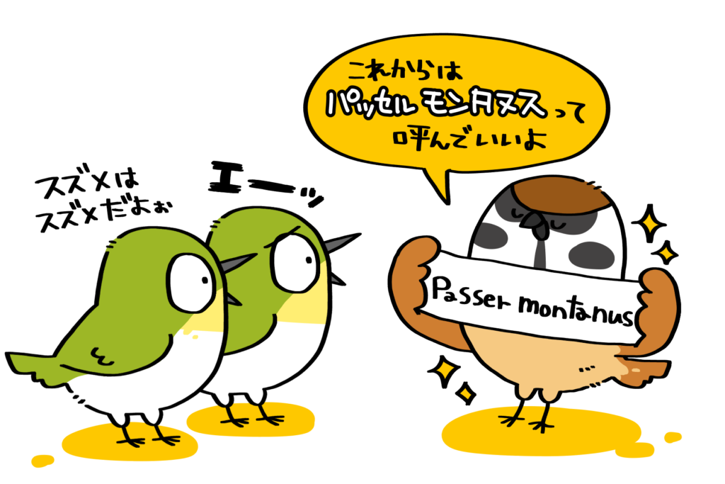 「パッセルモンタヌス」と呼んでほしいスズメさん | トリまみれイラスト