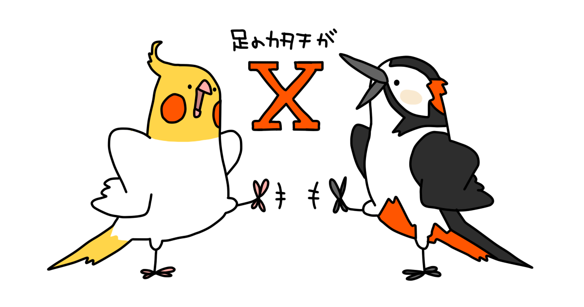 オカメインコとアカゲラ