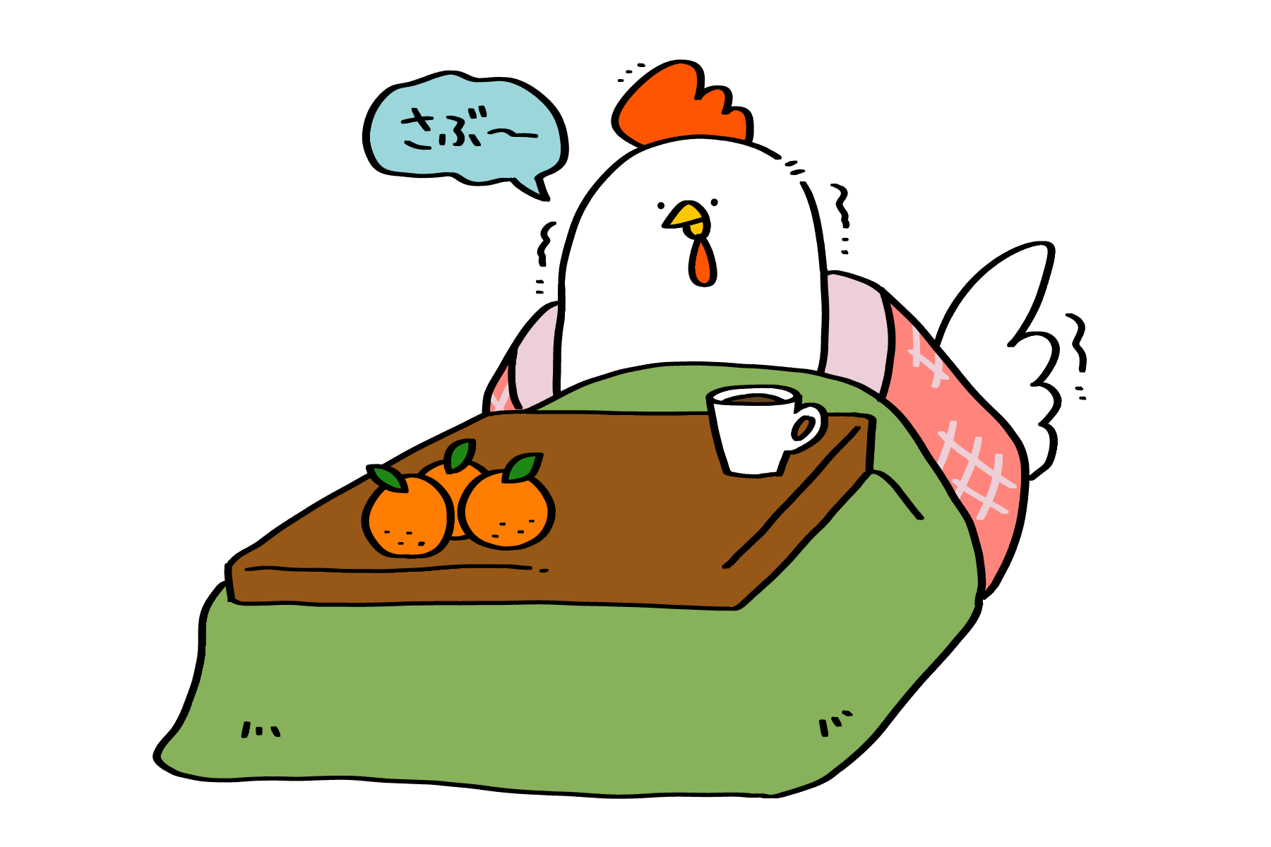 冬のニワトリさん | トリまみれイラスト