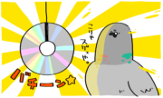 トリ避けCDが眩しいカワラバトさん | トリまみれイラスト